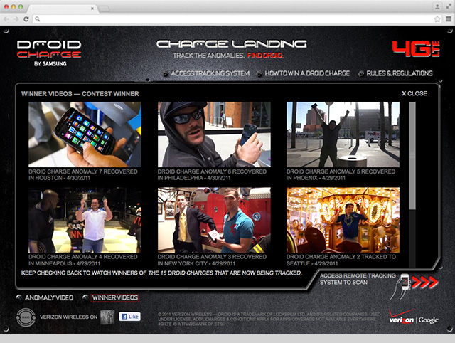Verizon Droid Charge Landing Site